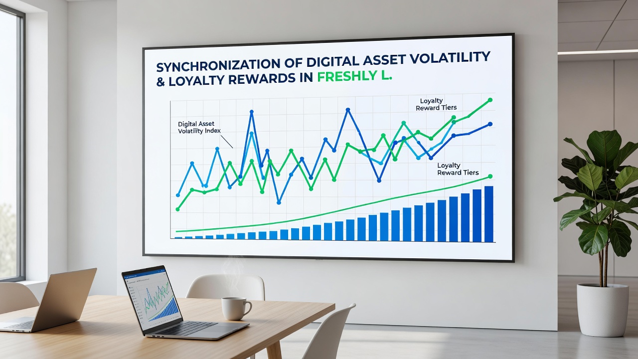 Analytics dashboard showing loyalty reward synchronization with digital asset price feeds in a live gaming app