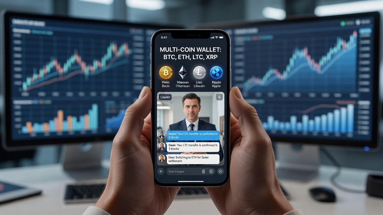 Close-up of a mobile app interface showing live dealer table with cryptocurrency wallet integration and balance displays